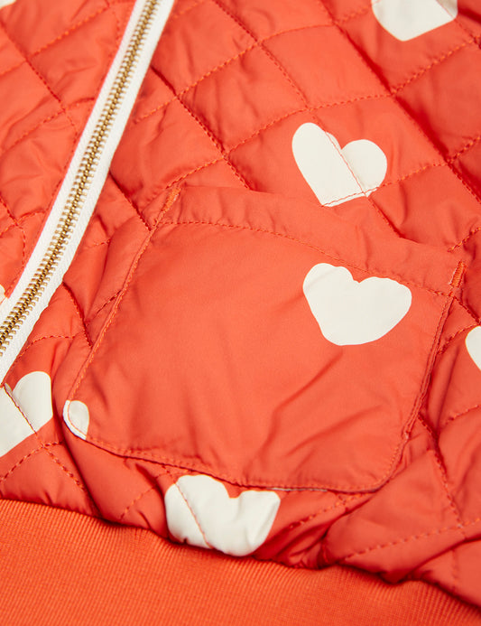 Chaqueta bomber acolchada con corazones