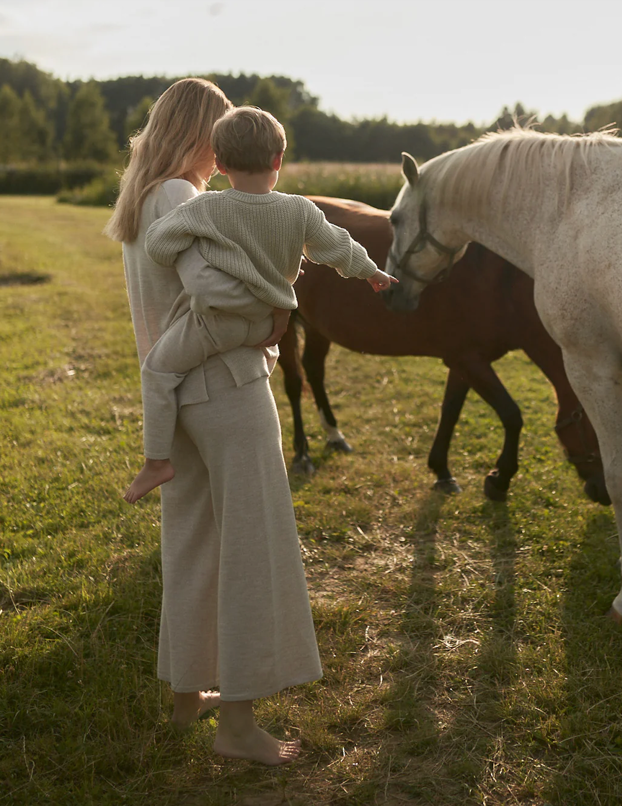 pantaloni larghi in merino Mama Everyday