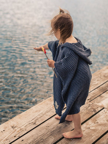 waffle linen poncho