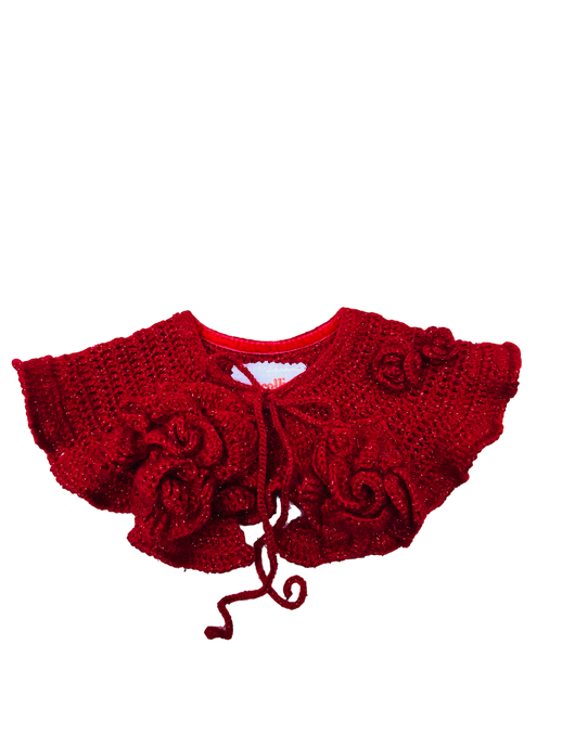 Hand-embroidered women's collar sophie red