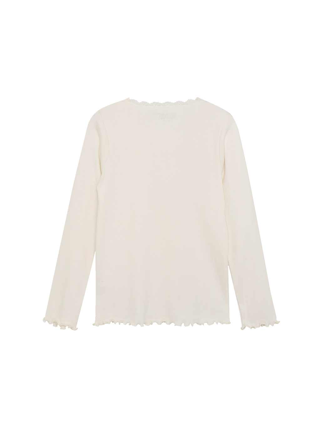 Longsleeve in ribbed cotton with lace