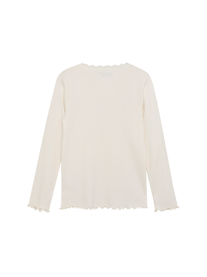 Longsleeve in ribbed cotton with lace