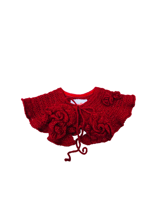 Hand-embroidered collar sophie red