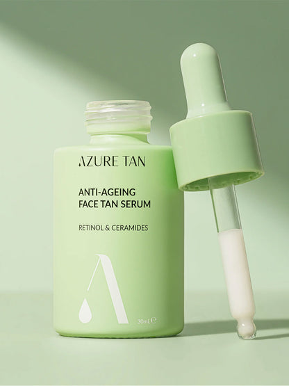 Self-tanning anti-aging facial serum