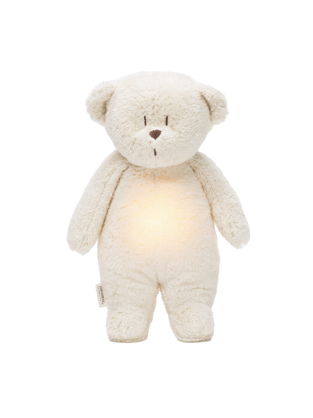 humming organic teddy bear with a bedside lamp