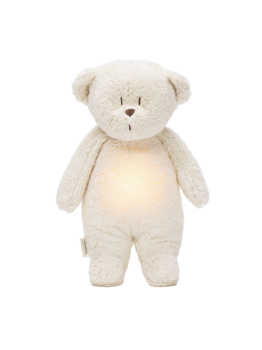 humming organic teddy bear with a bedside lamp white