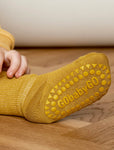 bamboo non-slip socks mustard