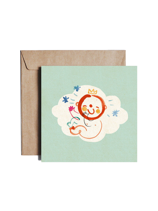 a card for the birth of a boy, designed by Ola Cieślak