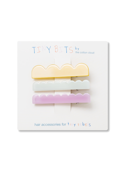 A set of hair clips waves pastel