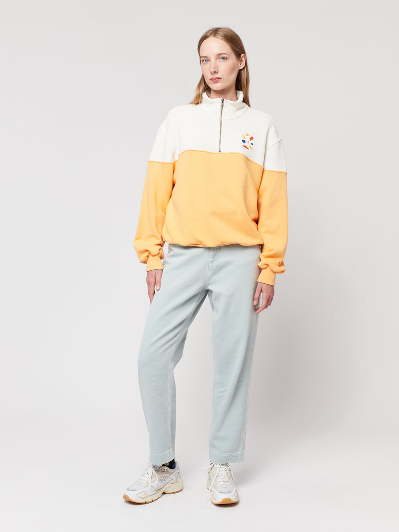 Color block zip sweatshirt