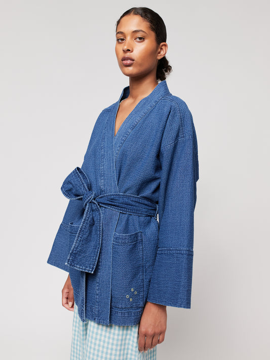 Chaqueta kimono de algodón estructurado