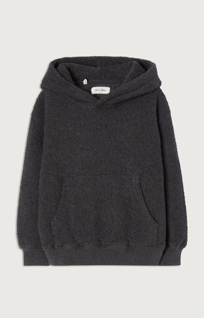 Bobypark cotton hoodie with boucle effect