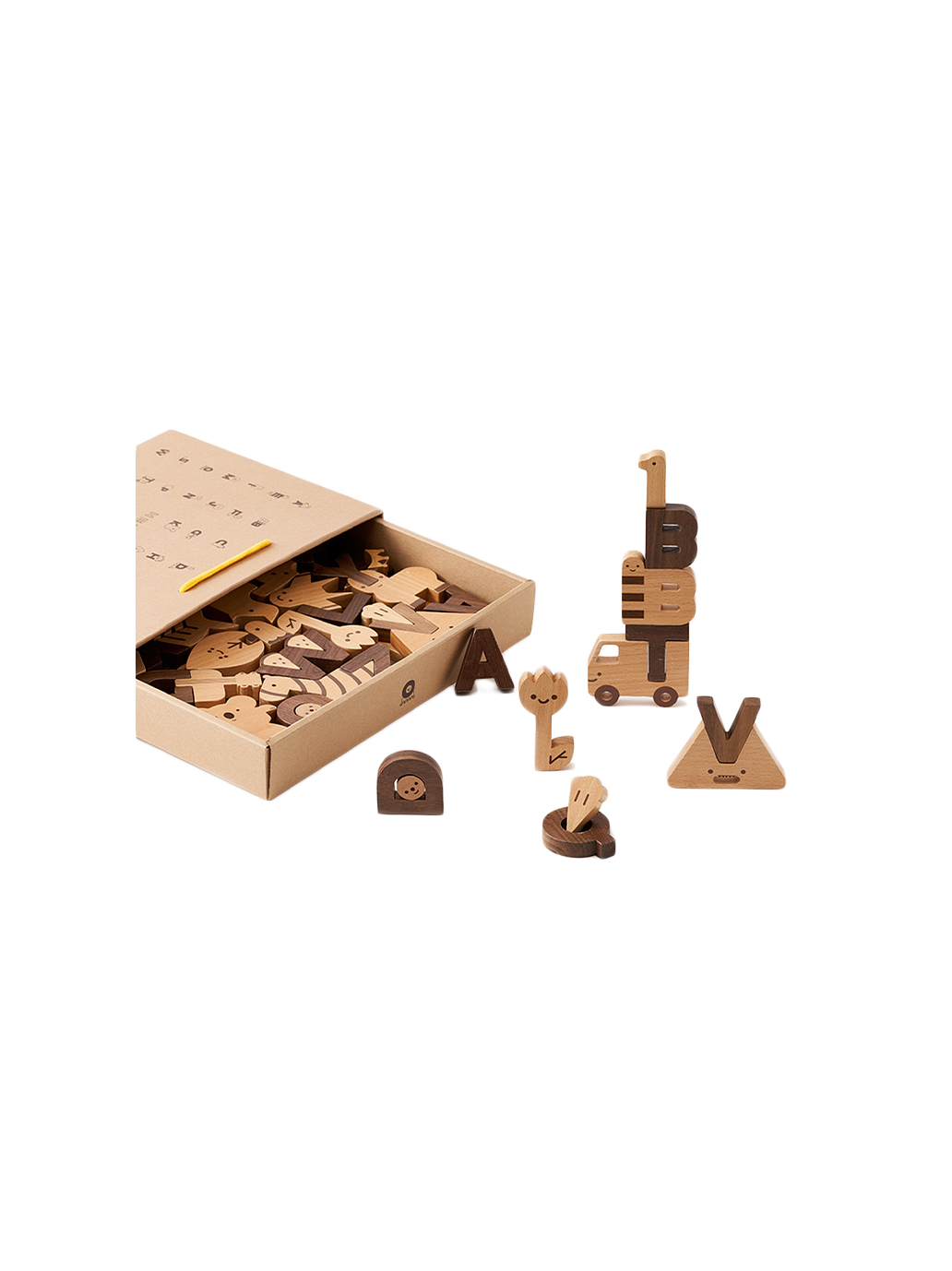 bloques de madera - rompecabezas del sistema del bloque del juego del alfabeto