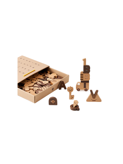 blocchi di legno - Puzzle del set di blocchi di gioco dell'alfabeto