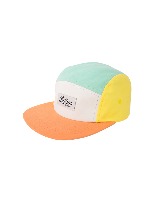 Color Block baseball cap orange/green/white