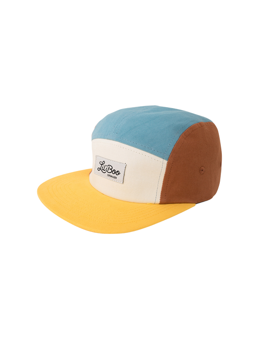 Color Block baseball cap teal/brown/orange