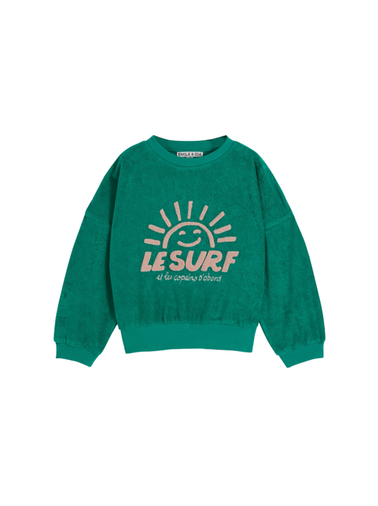 Terry cloth sweatshirt with a print