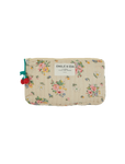 Quilted cosmetic bag with zipper vintage floral
