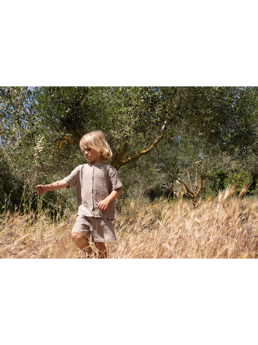 Olive muslin shorts