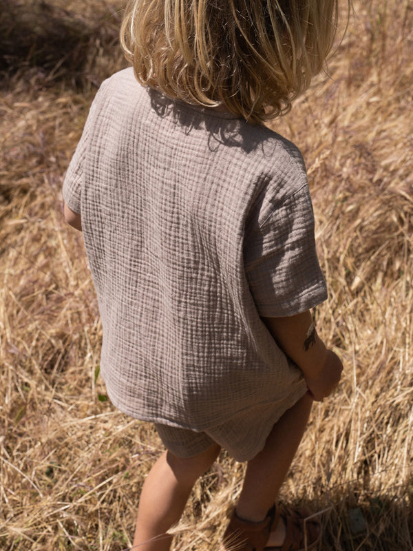 Olive muslin shorts pure cashmere
