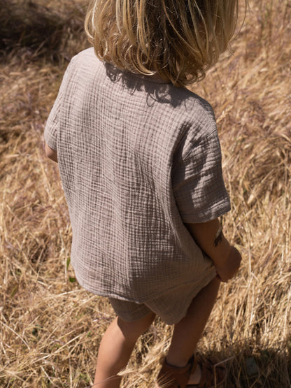 Olive muslin shorts