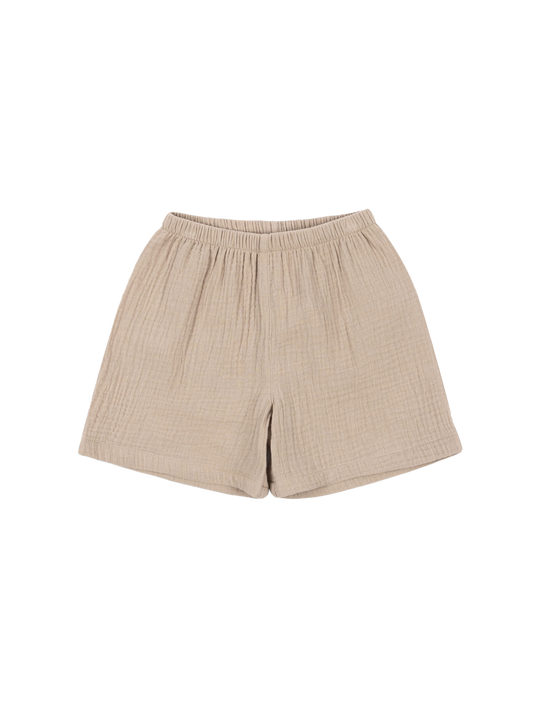 Shorts in mussola verde oliva