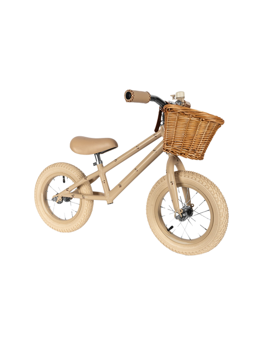 Balance bicycle with basket cherry