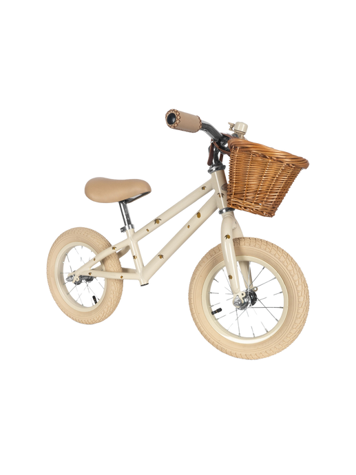 Balance bicycle with basket lemon