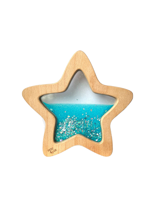 Stella del flusso sensoriale luminosa al buio blue star