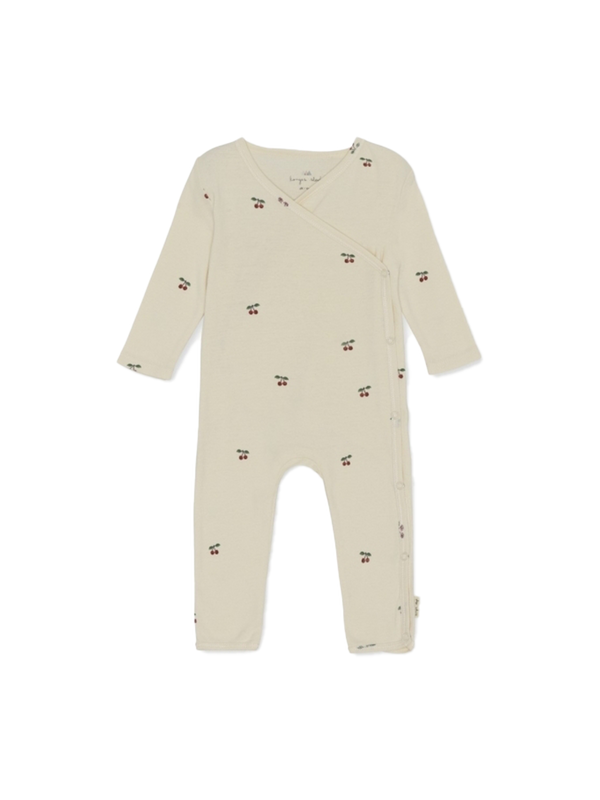 Newborn Onesie organic cotton wrap pajamas cherry