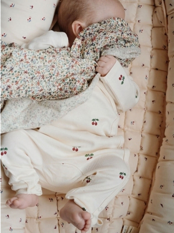 Newborn Onesie organic cotton wrap pajamas cherry