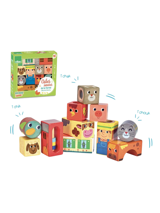 wooden sensory blocks with sounds