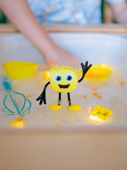 Sensory glowing cubes with a toy