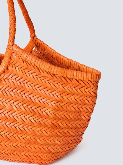 Nantucket handwoven leather basket