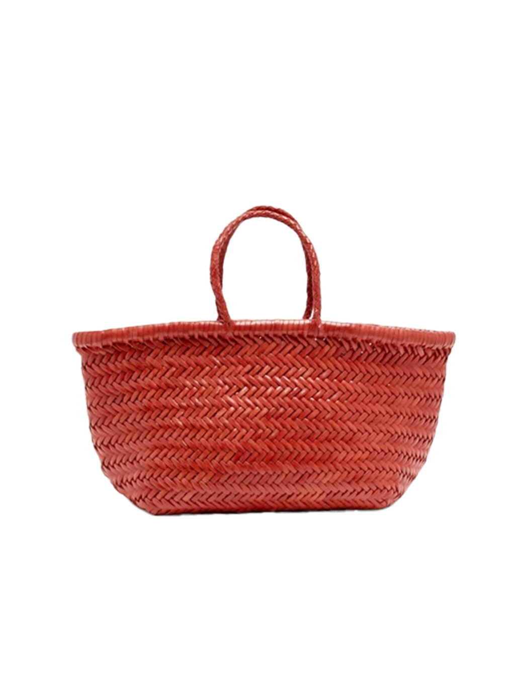 Triple Jump handwoven leather basket