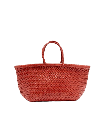 Triple Jump handwoven leather basket