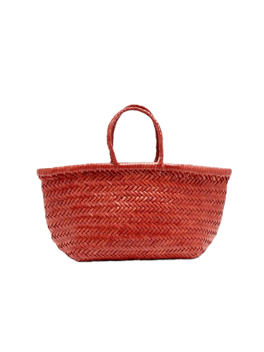 Triple Jump handwoven leather basket