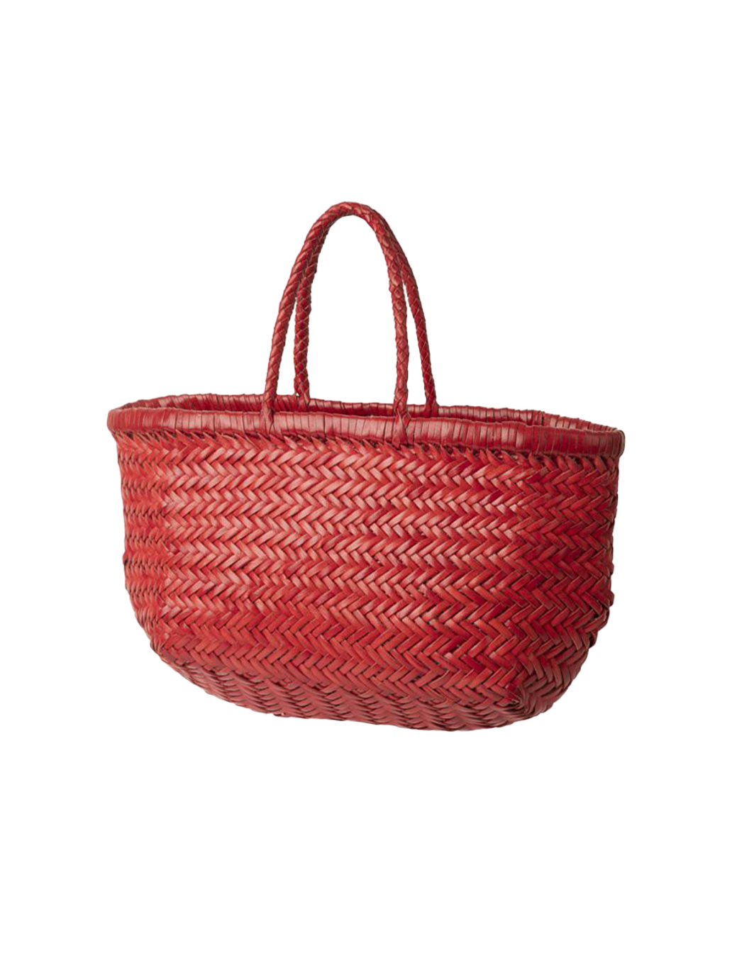 Triple Jump handwoven leather basket