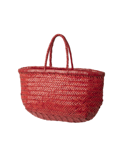 Triple Jump handwoven leather basket