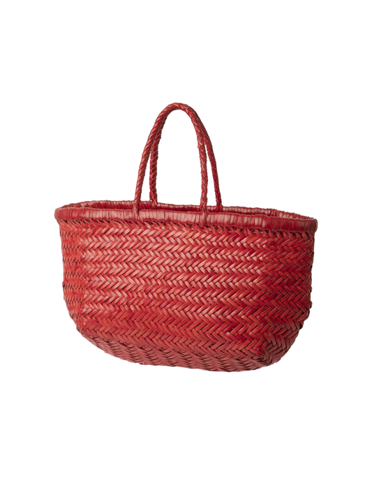 Triple Jump handwoven leather basket