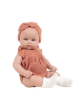 Large baby doll 47 cm in muslin romper