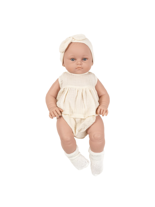 Muñeco bebé grande de 47 cm en pelele de muselina