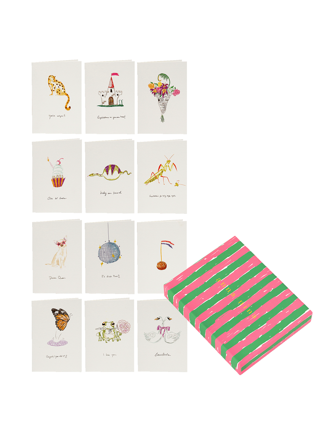 Juego de 12 tarjetas de felicitación.