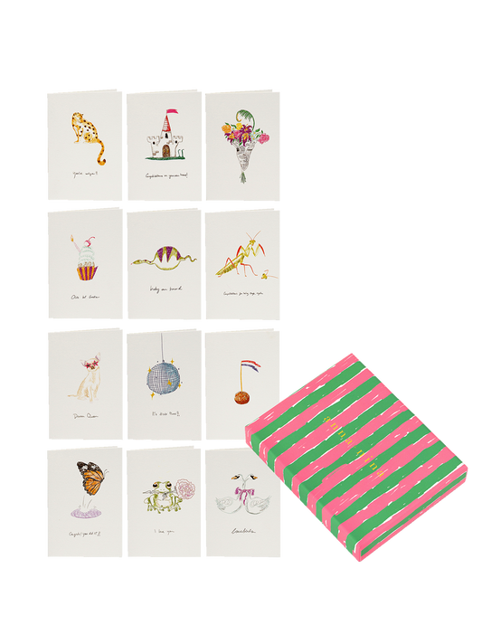 Juego de 12 tarjetas de felicitación.