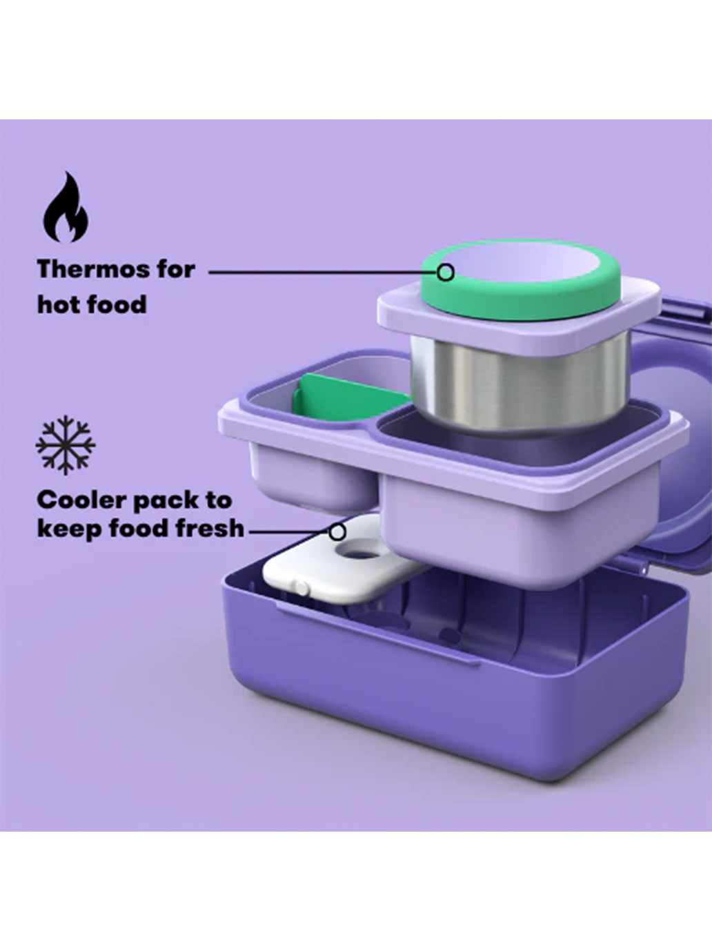 Recipiente para alimentos con recipiente aislado al vacío.