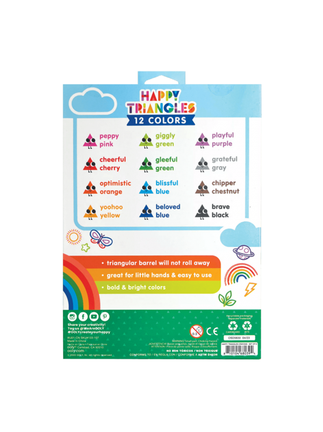 Happy Triangles jumbo crayons