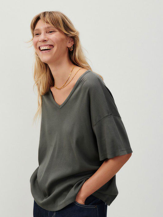 Oversize T-shirt in ribbed Zelym cotton