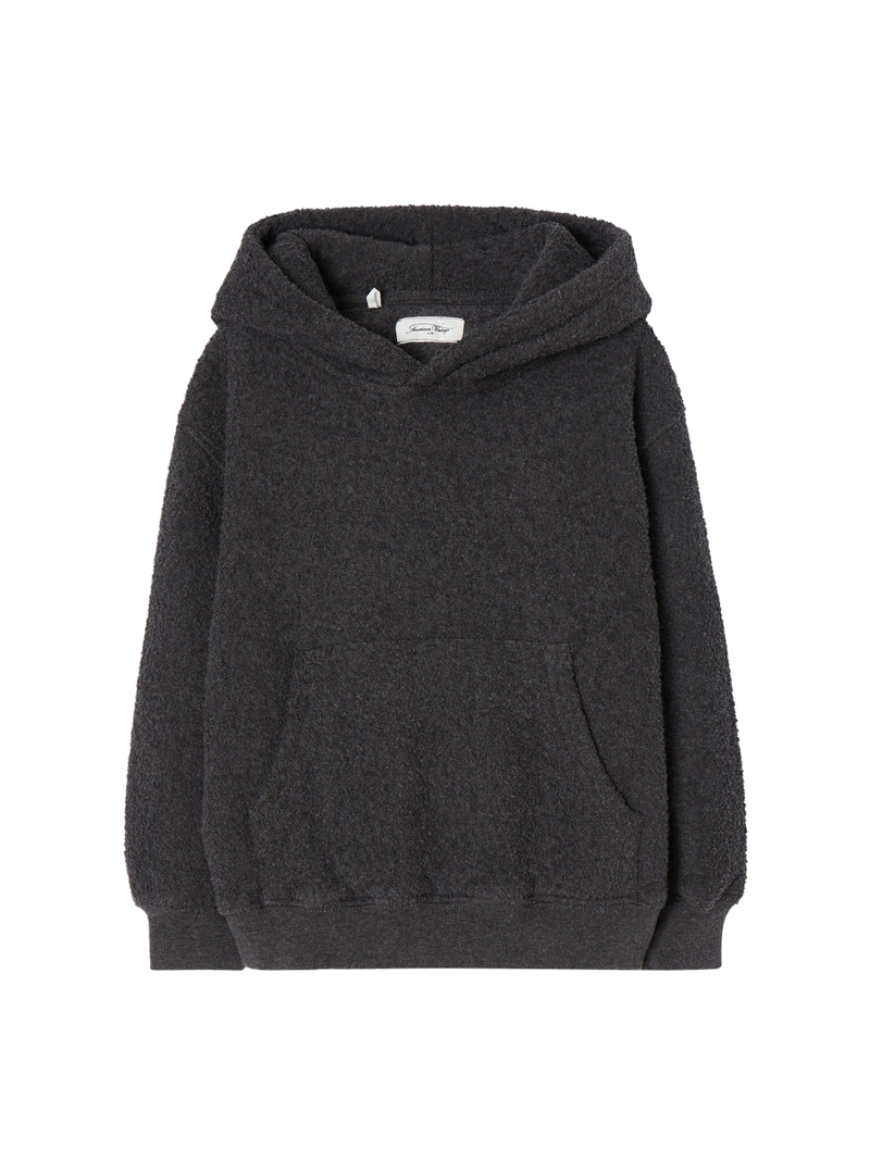 Bobypark cotton hoodie with boucle effect