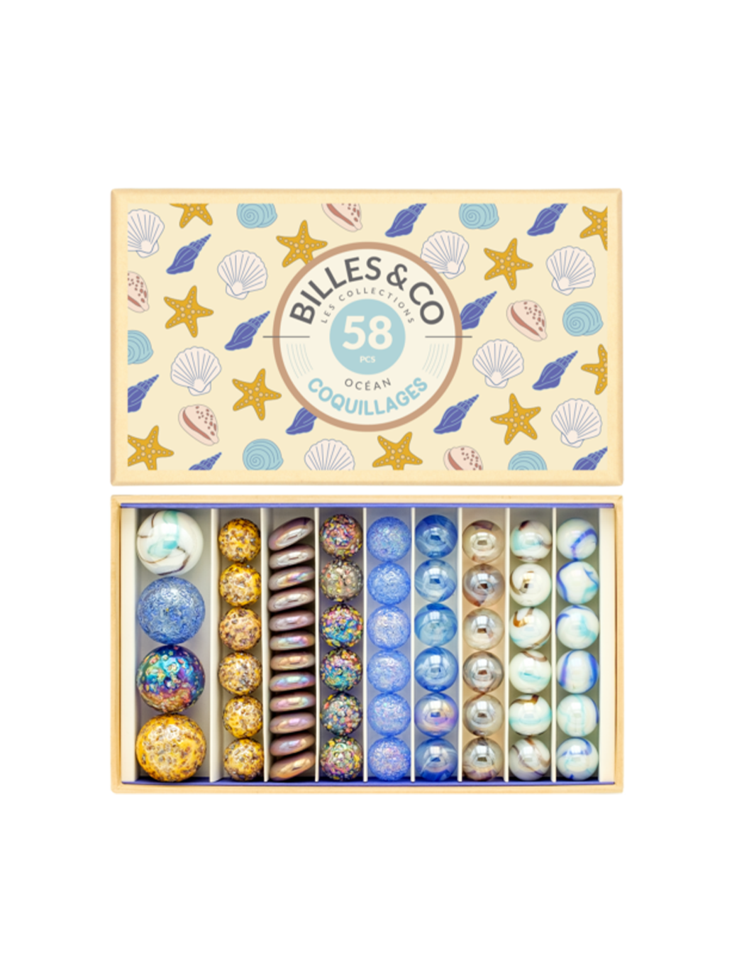 Glass marbles box