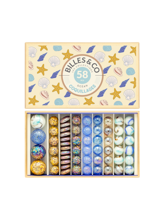 Glass marbles box